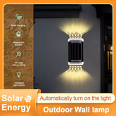 Outdoor Warm White LED Fence Lights at Night